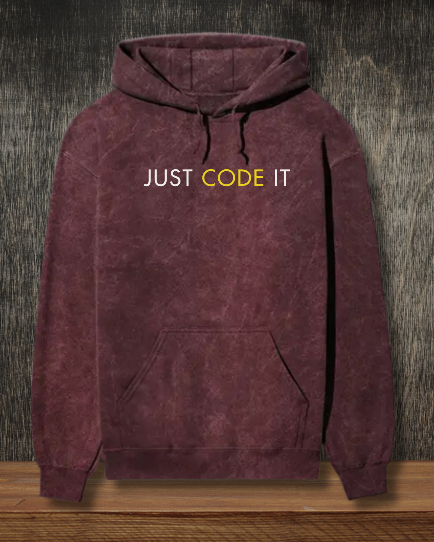 Just Code It - Effortless Style in a Coding Geek Hoodie by DevHero | Acid Wash Hoodie