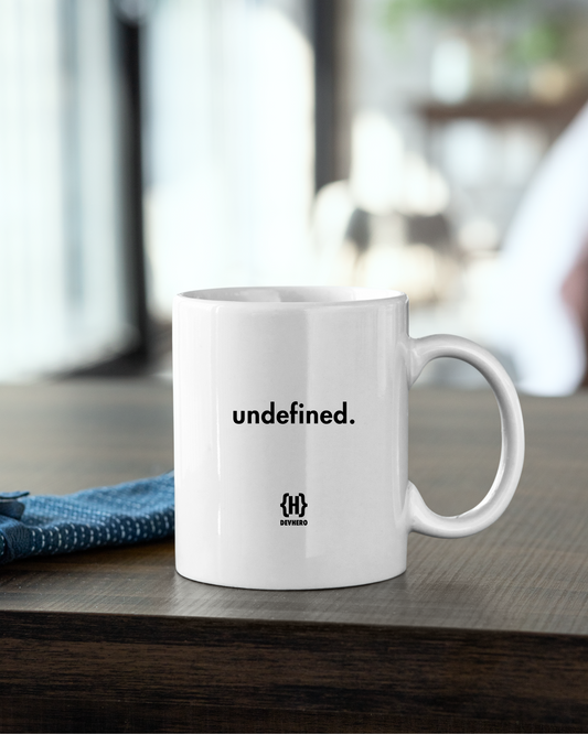 Undefined - DevHero White Coffee Mug | Ceramic Coffee Mug for coders (11oz)