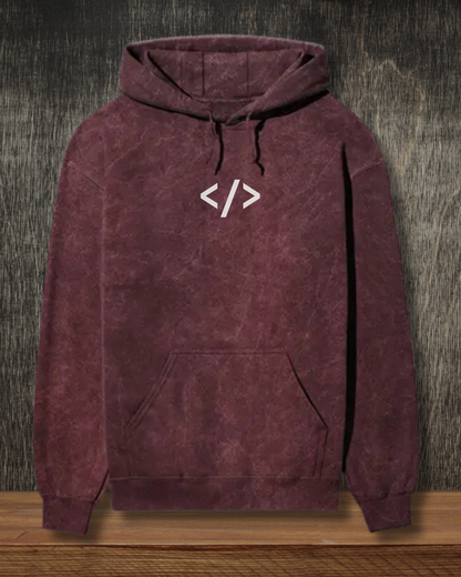 Autonomous Coder Acid Wash Hoodie - Premium Coding Hoodie for Programmers by DevHero