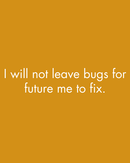 I will not leave bugs for future me - Sweatshirt for Developers