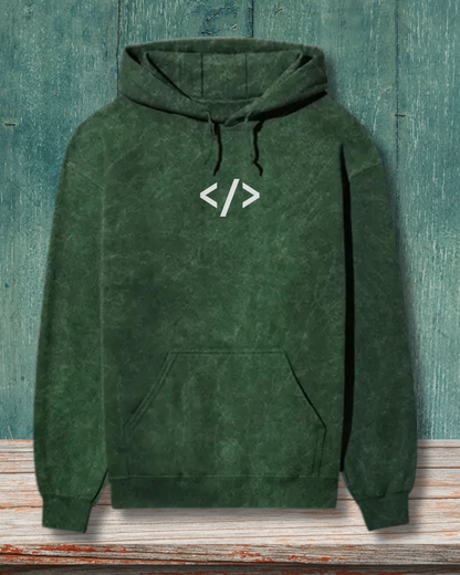 Autonomous Coder Acid Wash Hoodie - Premium Coding Hoodie for Programmers by DevHero